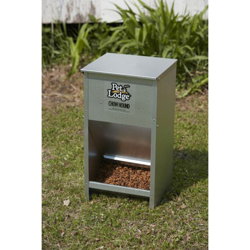 Pet Lodge Galvanized Steel Automatic Dog Feeder, 25 lb Capacity