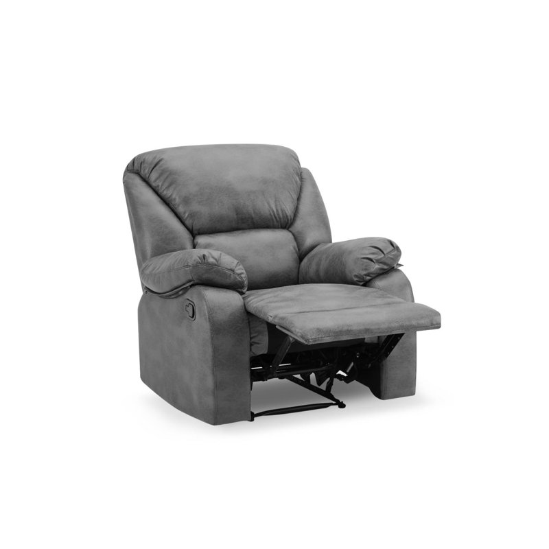 Rivka Vegan Leather Reclining Sofa, Dark Grey