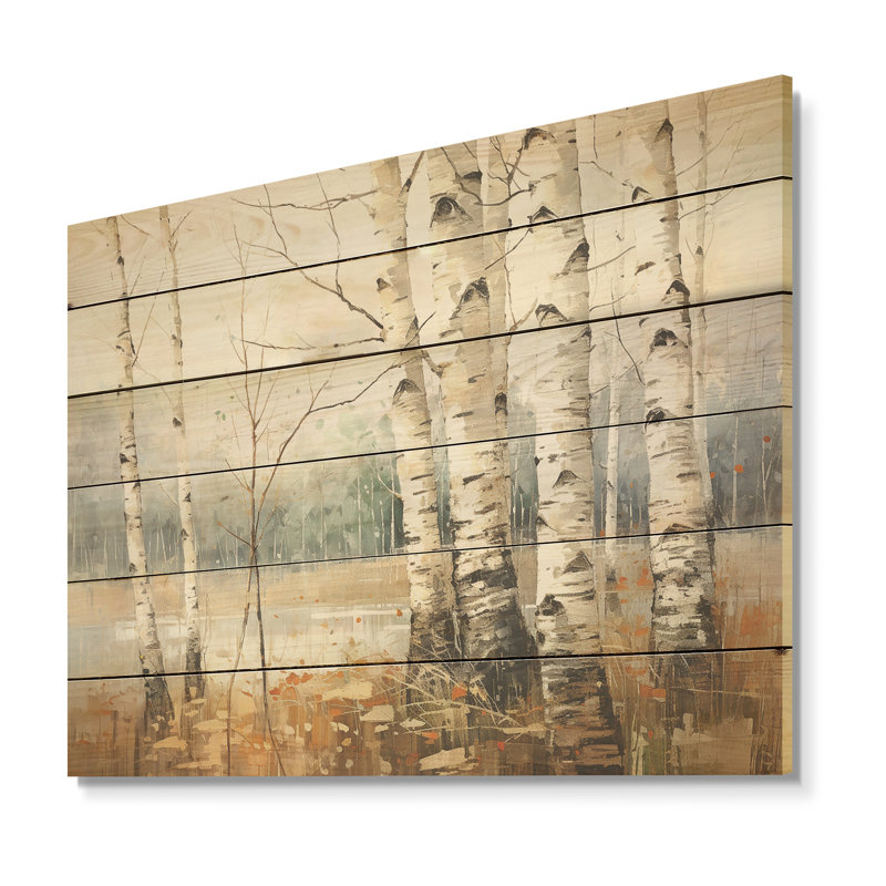 Minimalisme, arbre, bouleau, souffle, arbre, bois de bouleau, art sur bois de pin naturel, H 10 po x l 20 po