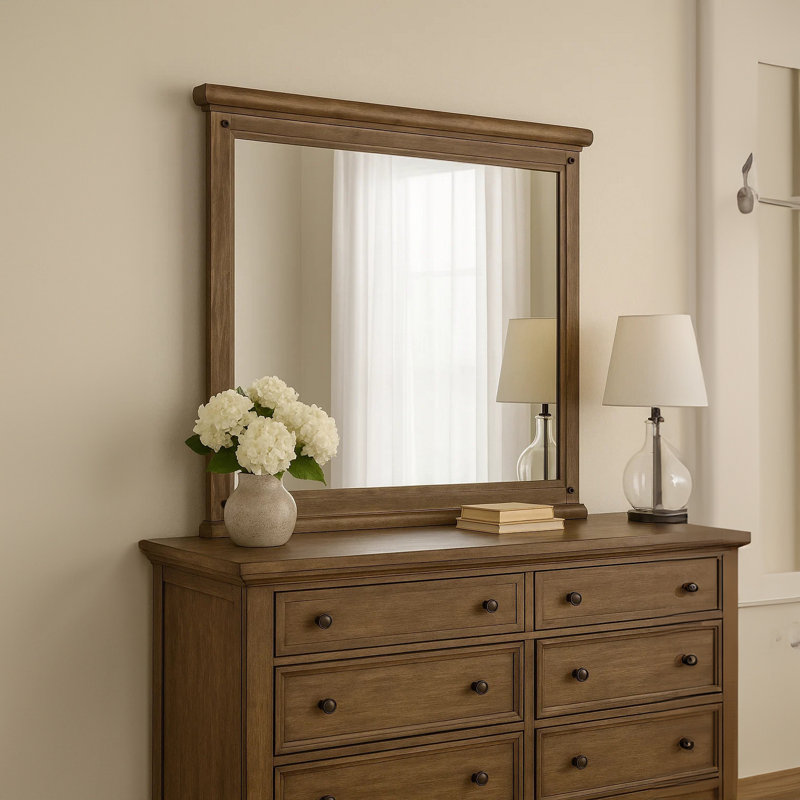 Miroir de commode Merry, brun, cadre rectangulaire 36 x 49