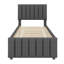 Lit simple avec lit gigogne escamotable et 3 tiroirs de rangement en dessous, lit plateforme simple tapissier en lin-548246512