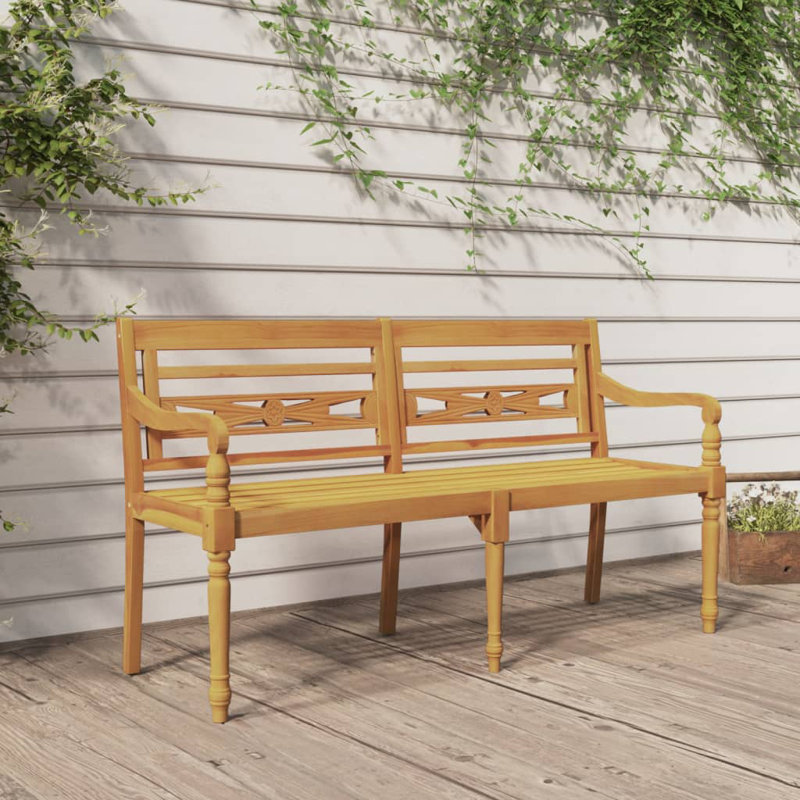 Broomsedge Solid Wood Teak Outdoor Bench