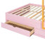 Lit superposé double avec rangement intégré: 2 grands tiroirs, 5 petits tiroirs et garde-robe compacte pour une utilisation optimale de l'espace et une vie organisée.-839875322