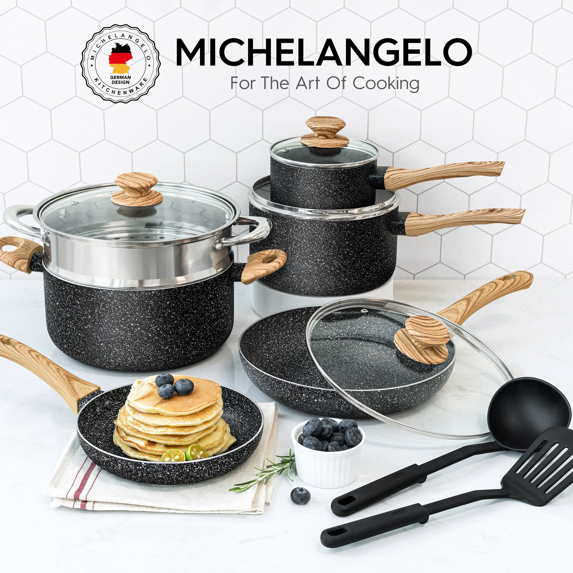MICHELANGELO 10 - Piece Non-Stick Cookware Set