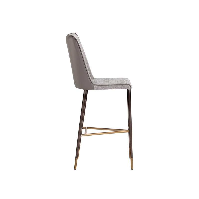 Klaus Upholstered Stool, Gray/Taupe, Counter Stool (25.75" Seat Height)