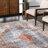 Afreena Oriental Blue/Orange Area Rug-1960435352
