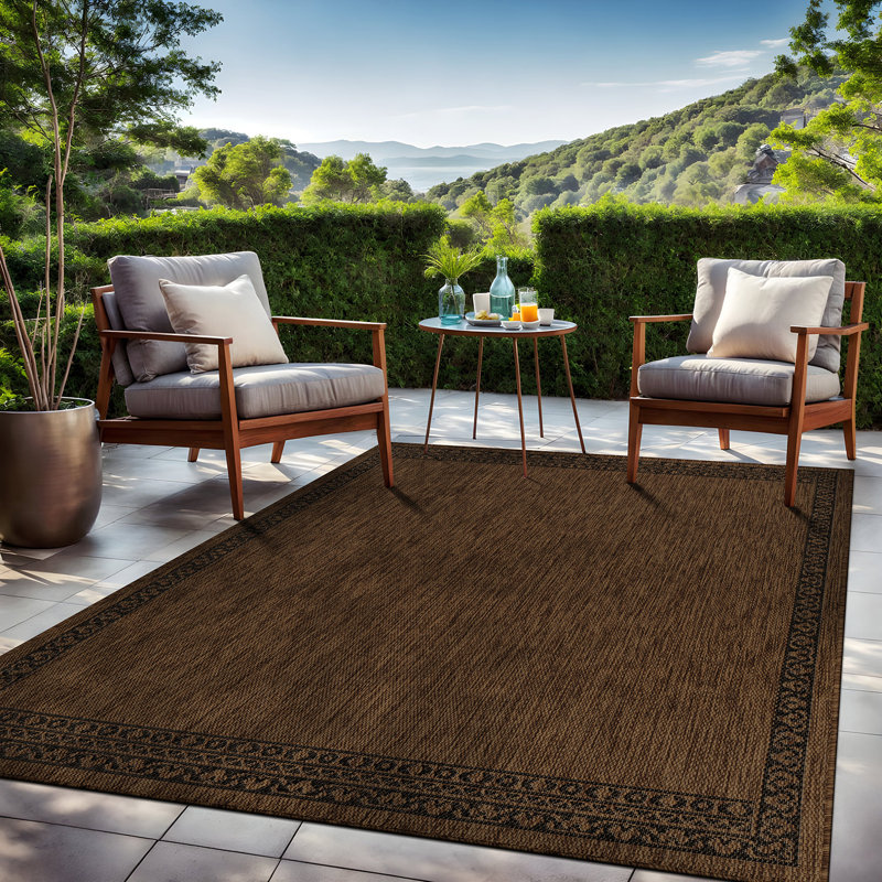 Tapis géométrique intérieur / extérieur, Gold, Rectangle 8' x 10'