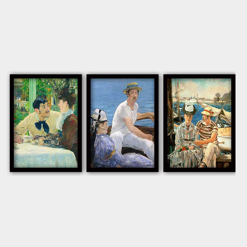Superbe ensemble de peintures décoratives encadrées (3 pièces) de 21,7 po x 29,5 po chacune | Cadre 100% bois avec polystyrène de 0,8 pouce | Impression numérique UV | Parfait pour la décoration murale de salon, de bureau et de galerie