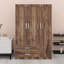 Armoire spacieuse à trois portes conçue avec des tiroirs intégrés et une tringle de suspension robuste-130191444
