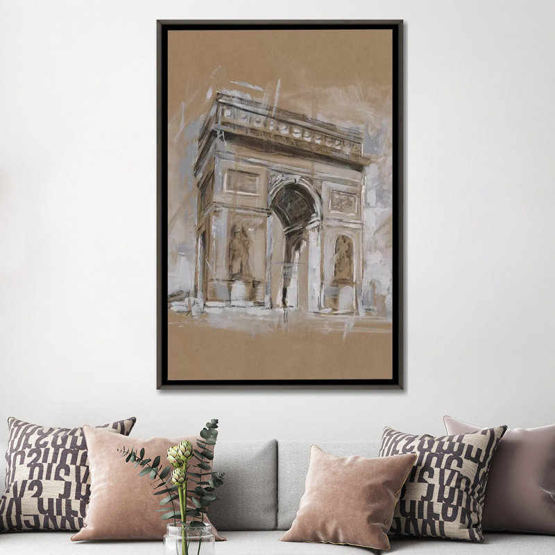 "Brushtravail architecture Study I" par Ethan Harper, reproduction d’art, H 60 po x l 40po x P 1,5 po, Pas de tapis