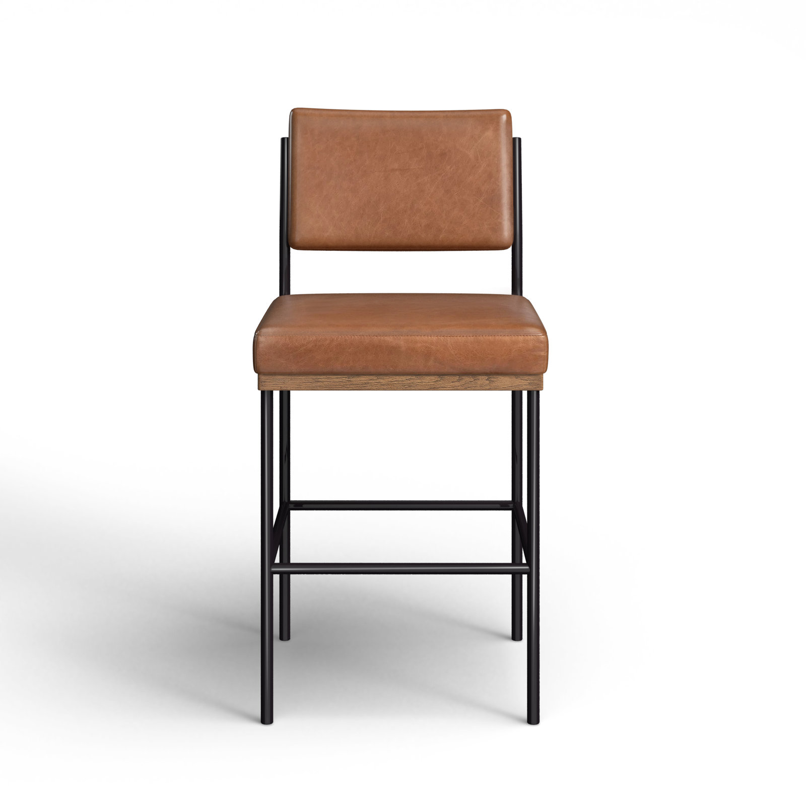 Popovich Bar Stool, Sonoma Chestnut/Genuine Leather, Bar Stool (30.3" Seat Height)