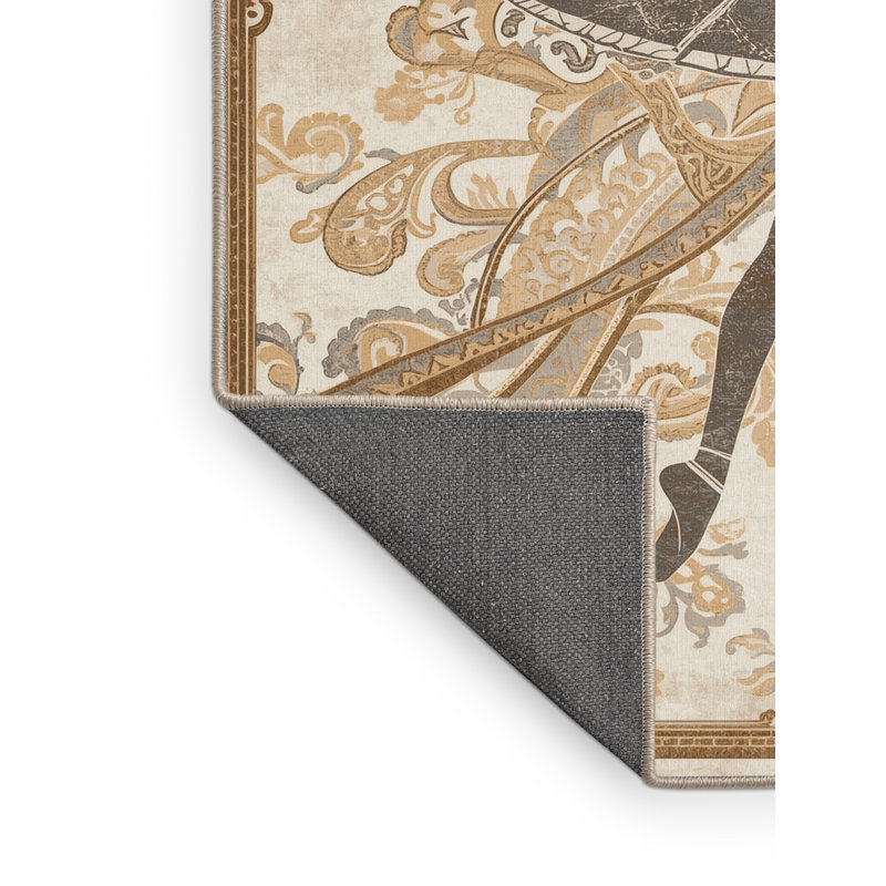 Tapis oriental moelleux et moelleux en beige - reliure beige, 2 x 3