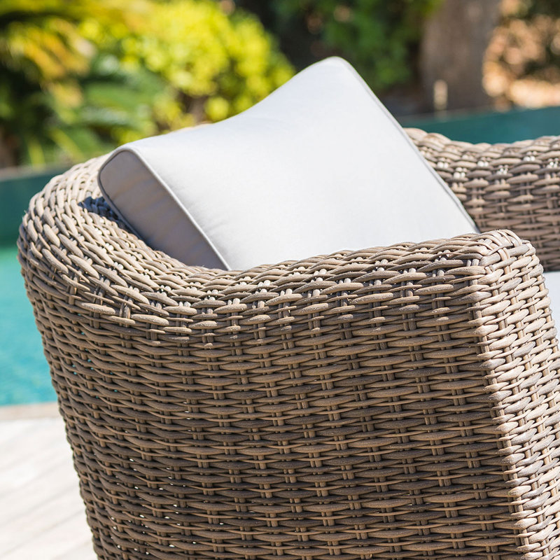 Bestla 4 Seater Rattan Sofa Set, Brown, Light Grey