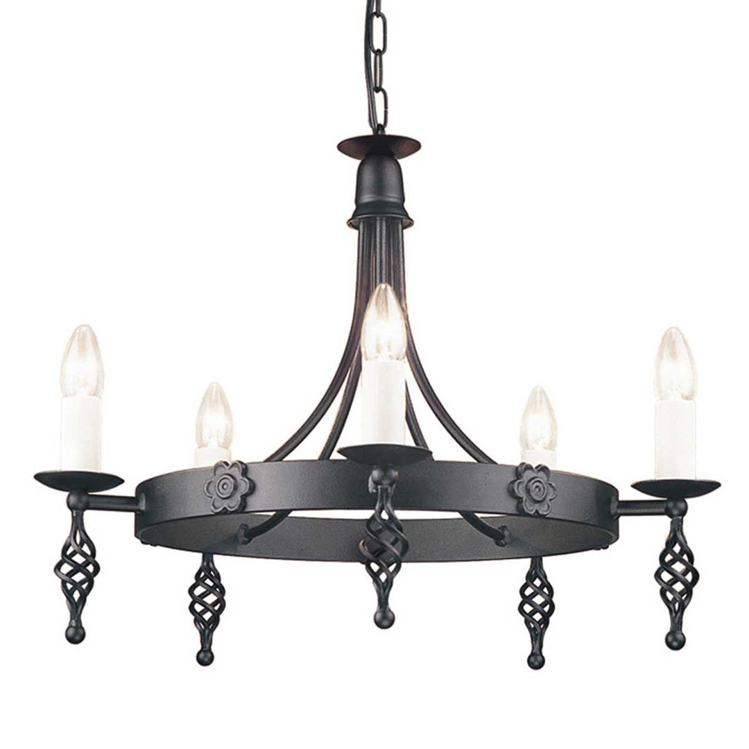 Rundell 5-Light Wagon Wheel Chandelier