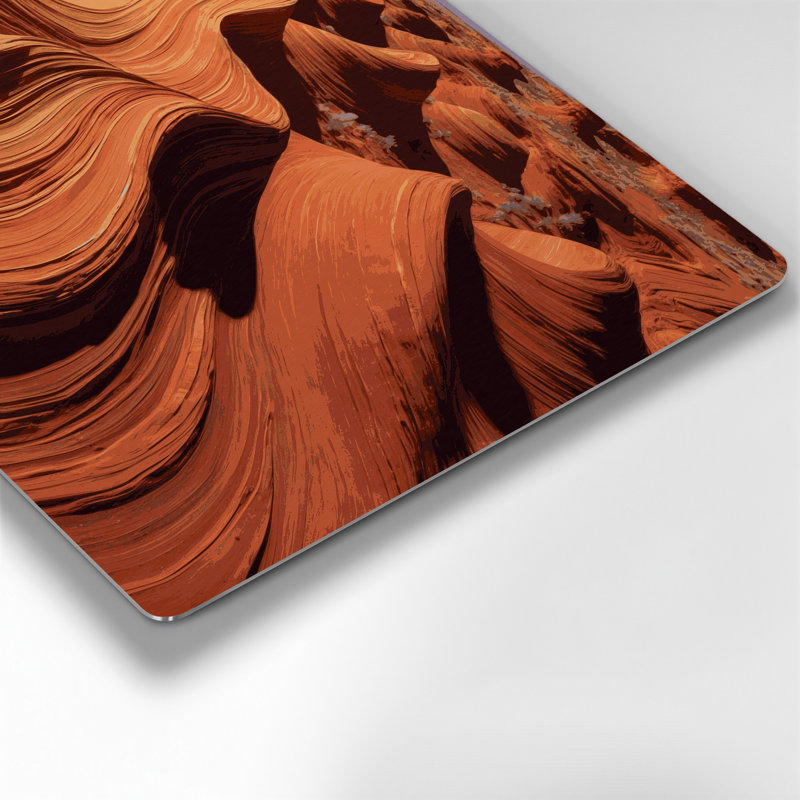 «Southwestern Patterns», argiles rouges, art mural brun en métal 226, H 144 po x l 216 po x P 0,05 po