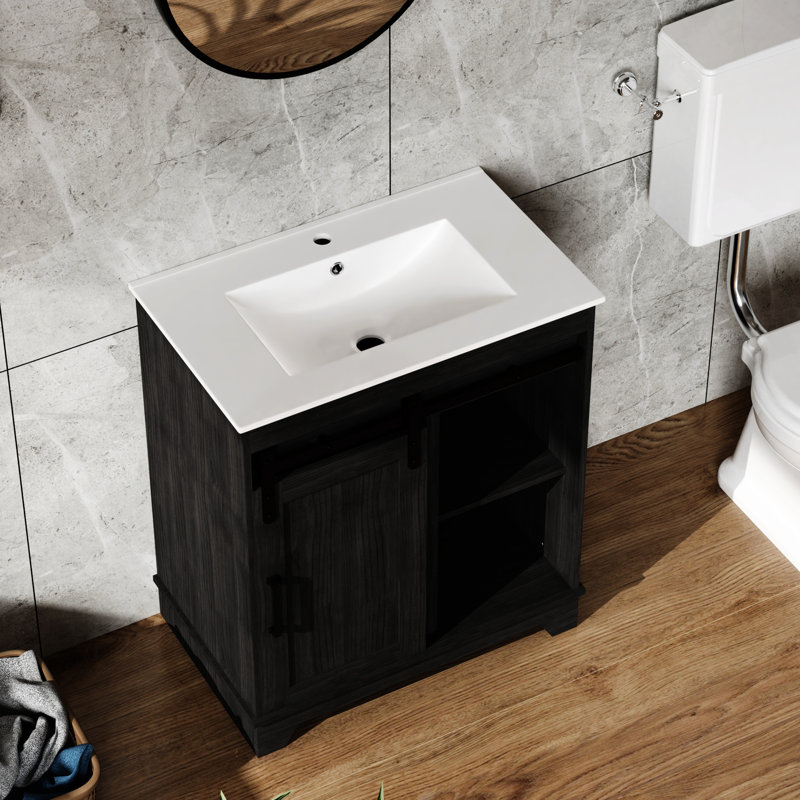 Lavabo encastré en céramique blanc 24 po pour meuble-lavabo 24 po, style contemporain, dimensions 23,6 po x 18,1 po, qualité fabrication blanche, design, qualité contrôlée
