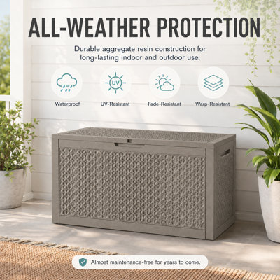 120 Gallon Large Lockable Resin Deck Box
