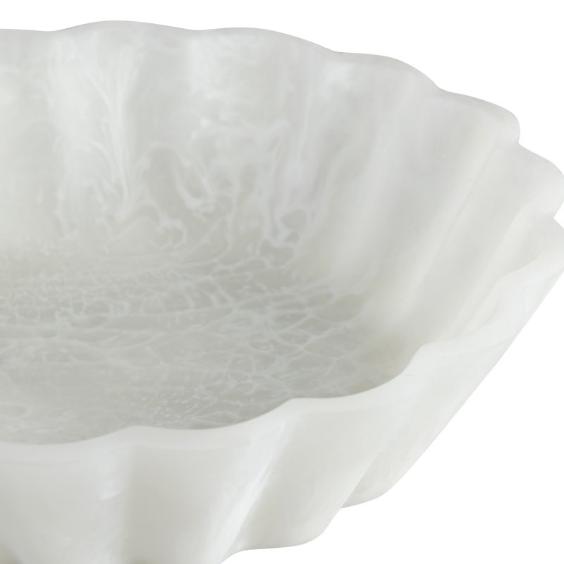 Ensemble de 2 bols en résine blanche, Blanc