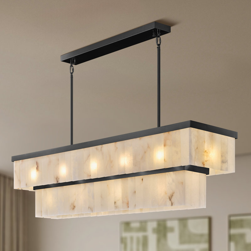 Lustre pour îlot de cuisine 54 po, Noir mat