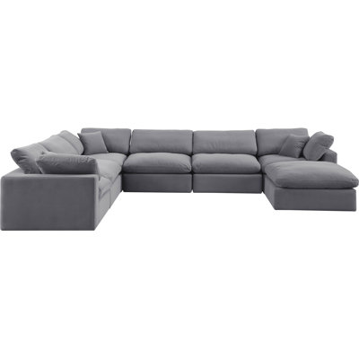Issah Velvet U-Shaped Sectional Reversible