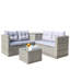 Ensemble de canapé modulaire d'extérieur en rotin et osier 4 pièces avec boîte de rangement