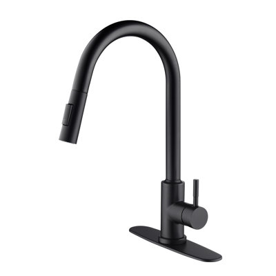 Robinet de cuisine tactile Touch Down - noir mat, matériau en acier inoxydable, jet rotatif à 360 ° pour un nettoyage en profondeur de l'évier, corrosion et rouille, poignée simple pour contrôler la température et le débit de l'eau
