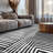 Cream Black Modern Maze Area Rug-1355310183