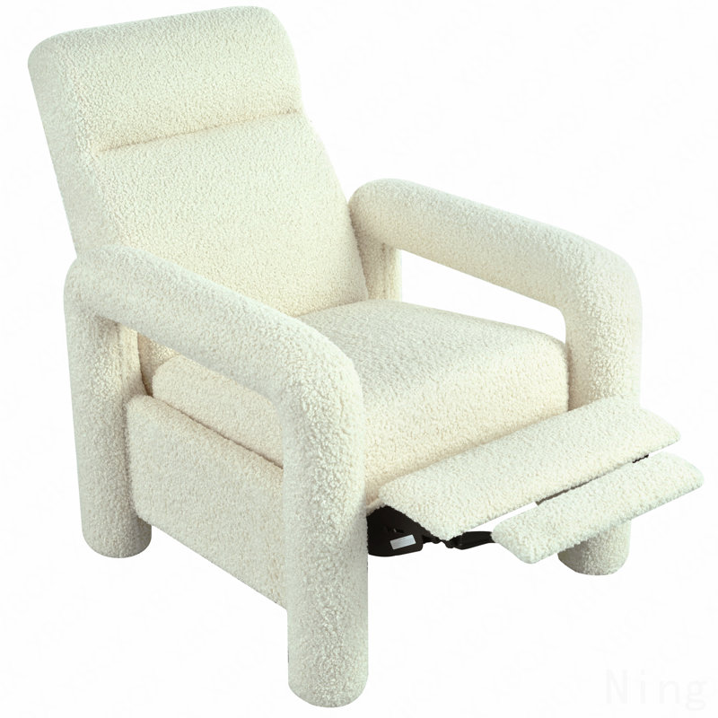 31.25" Upholstered Push Back Recliner - Single Sofa, Adjustable Backrest, Living Room, Beige