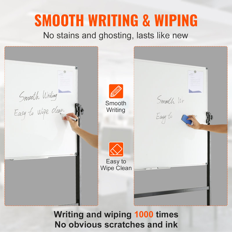VEVOR 24" x 18" White Magnetic Rolling Freestanding Whiteboard