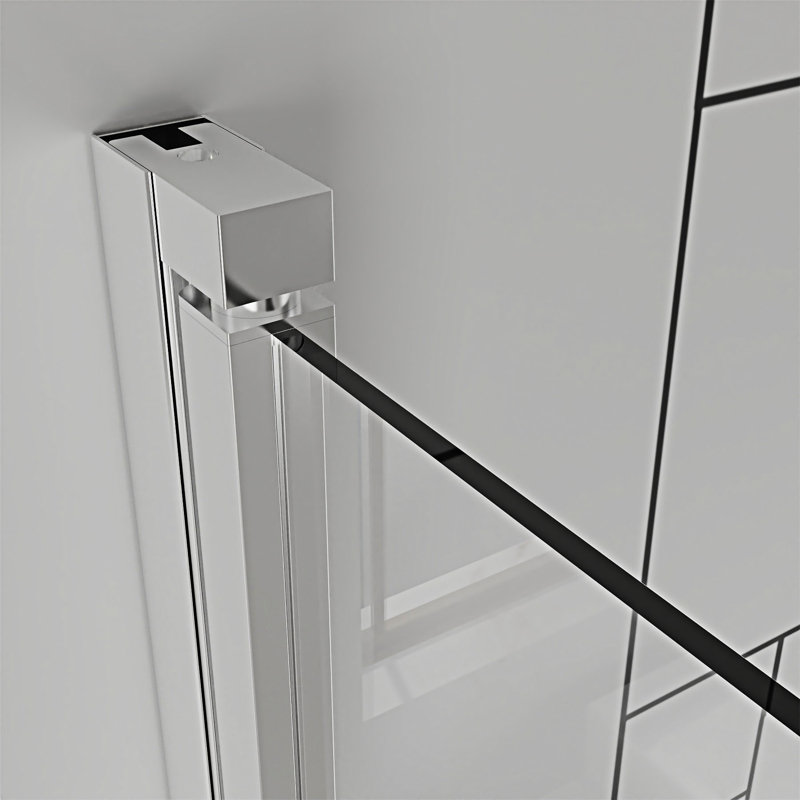 Porte de douche battante pliante sans cadre, Chrome chrome