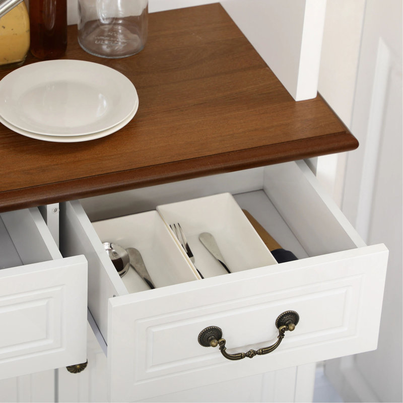 Buffet de cuisine avec 6 portes, 2 tiroirs et 3 tablettes réglables à 3 niveaux