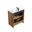 30Inch Floor-Standing Bathroom Vanity With 3D Grooved Panel And Integrated Ceramic Sink