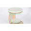 Table de bout ronde 19,68 "moderne avec rangement à 2 niveaux - Faux marbre blanc et table d'appoint dorée