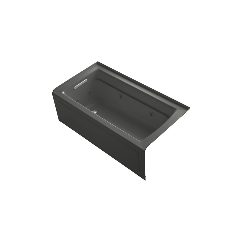 Archer 60" x 32" Alcove Whirlpool, Thunder Gray, Left