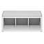 Banc de rangement pour garde-robe, banc à chaussures avec siège rembourré, banc d'entrée à 3 compartiments avec étagères ouvertes, pour garde-robe, entrée, salon, blanc