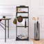 Portant à vêtements décoratif, support à vêtements avec organisateur de rangement, finition noire