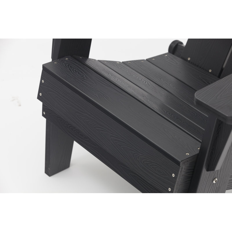 Allurine Foldable Outdoor Adirondack Chair, Black