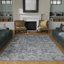 Tapis oriental bleu / crème en polypropylène tissé à la machine Aldin-1718037413