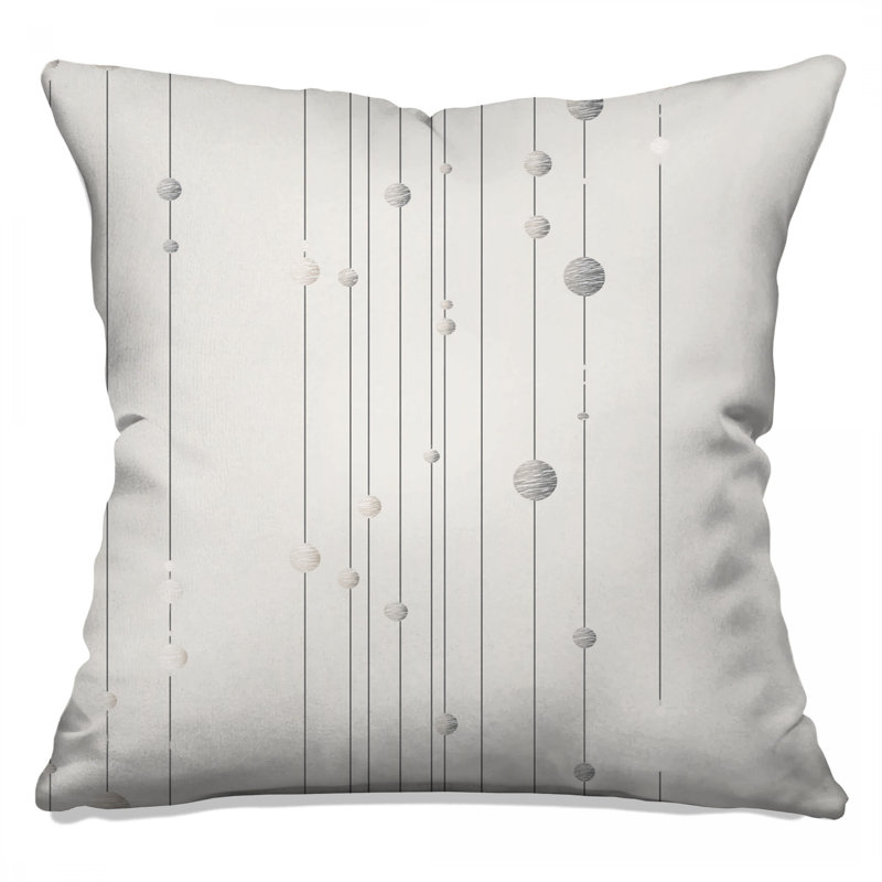 Coussin Minimalist, Carré 14 po, Gris abstrait géométrique