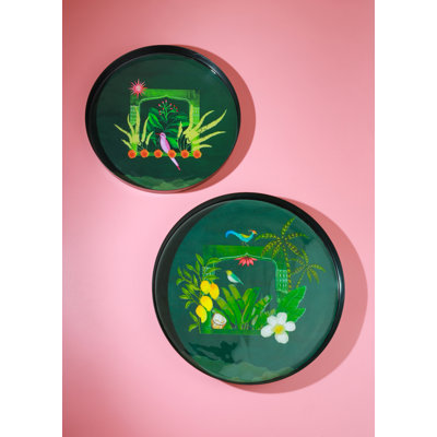Marigold Haven Metal Tray Set of 2 (10" & 12")