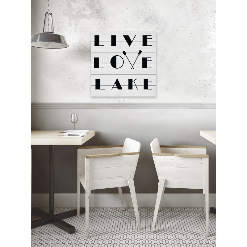 « Live Love Lake »-impression d’art textuel sur bois, H 24 po x l 24 po x P 1,5 po