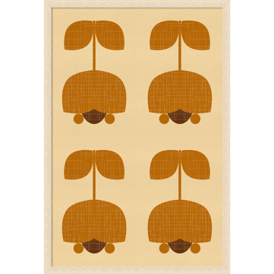  Tableau d'affichage encadré en tissu, style tulipe Mid-Century par Dina Dankers, pour un tableau d'affichage ou une organisation murale