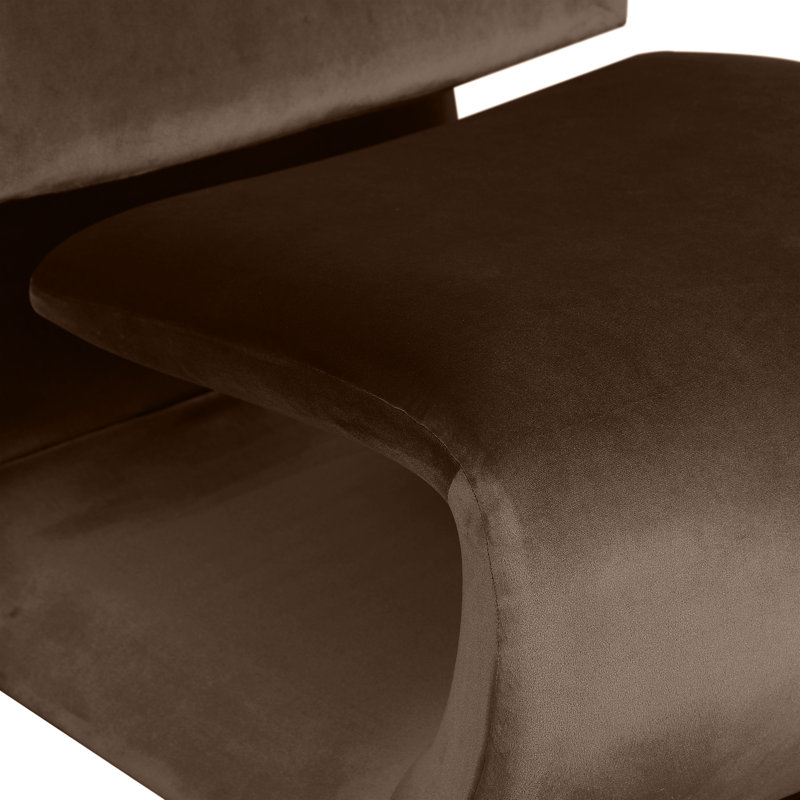 Fauteuil d'appoint en velours Koco, Velours brun