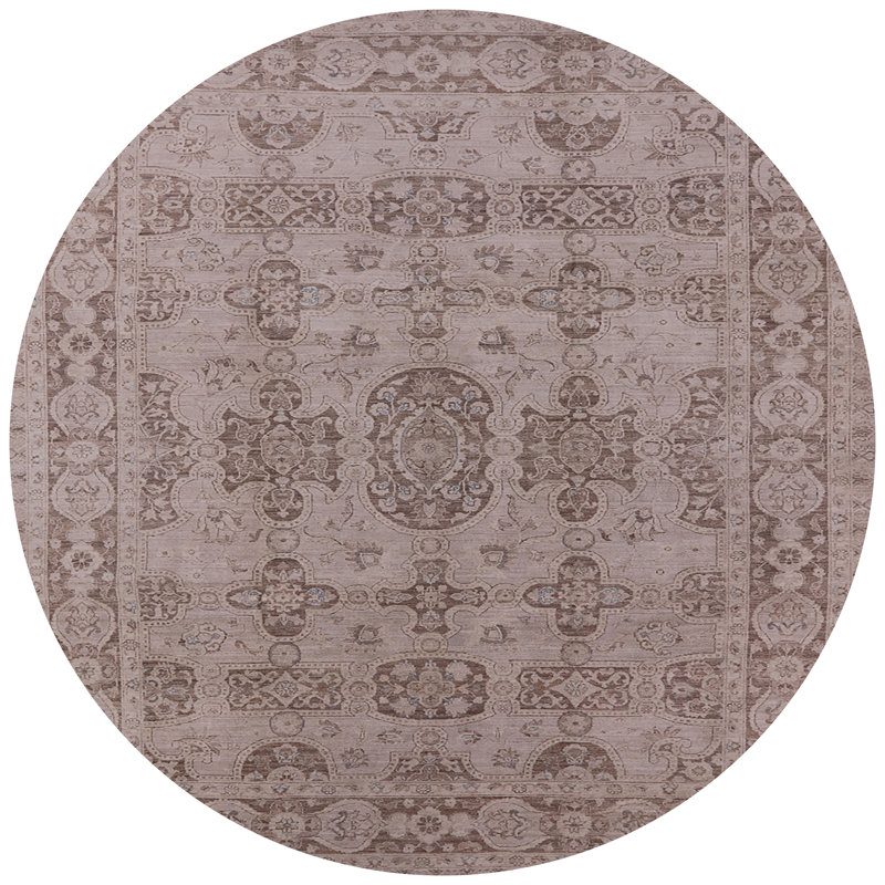 Tapis oriental brun clair / gris Ardoyd, Rond 4 pi