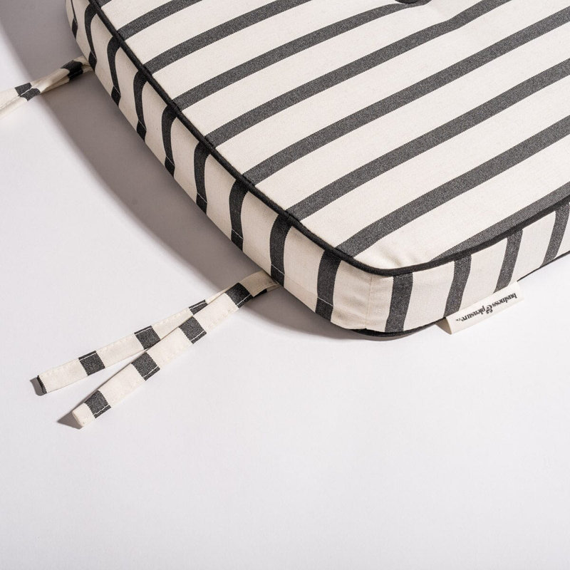 AL Fresco Dining Chair Cushion, Monaco Black Striped