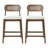 Alden 26.46" Seat Height  Modern Wabi-Sabi Rubber Wood Rattan Counter Stool with Upholstered Seat-124216036