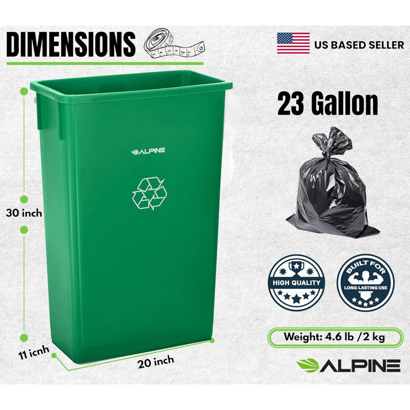 Poubelle d'intérieur 23 gallons, Vert