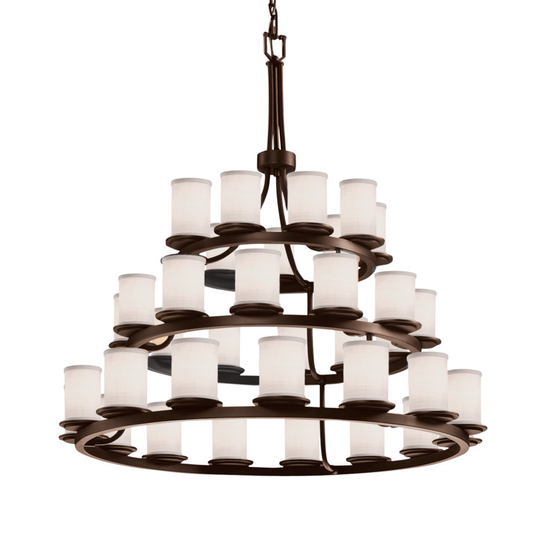 36 - Light Dimmable Tiered Chandelier
