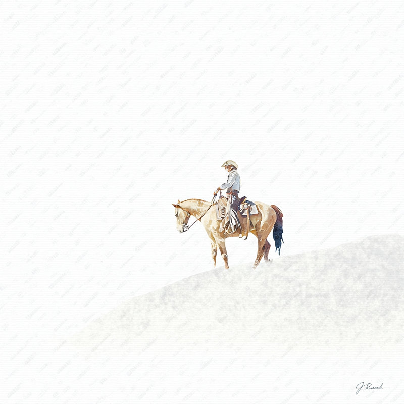 «Distant Rider», art mural sur toile tendue, L 40 po x H 40 po x P 1,5 po