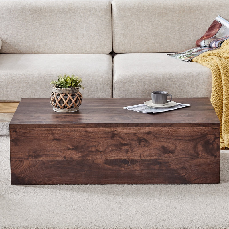 Table basse en bois aggloméré noyer, Noyer, Bois